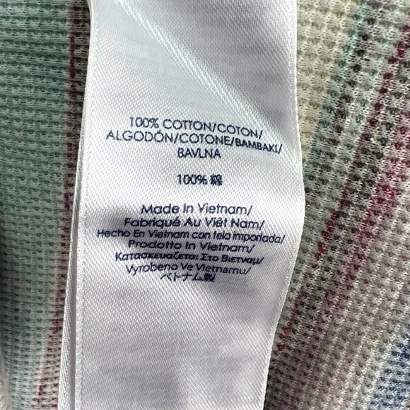 Ralph Lauren Chaps Sz M Aztec South Western Thermal Henley Top 100% Cotton Boho - Picture 8 of 9